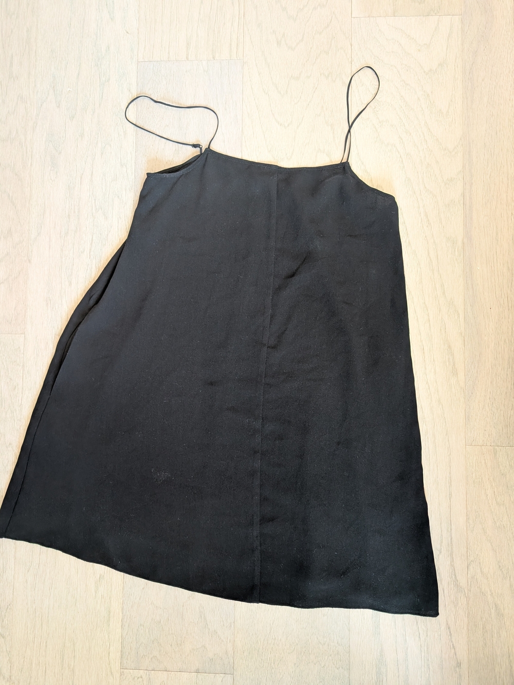 Wilfred Black Mini Slip Dress with Spaghetti Straps